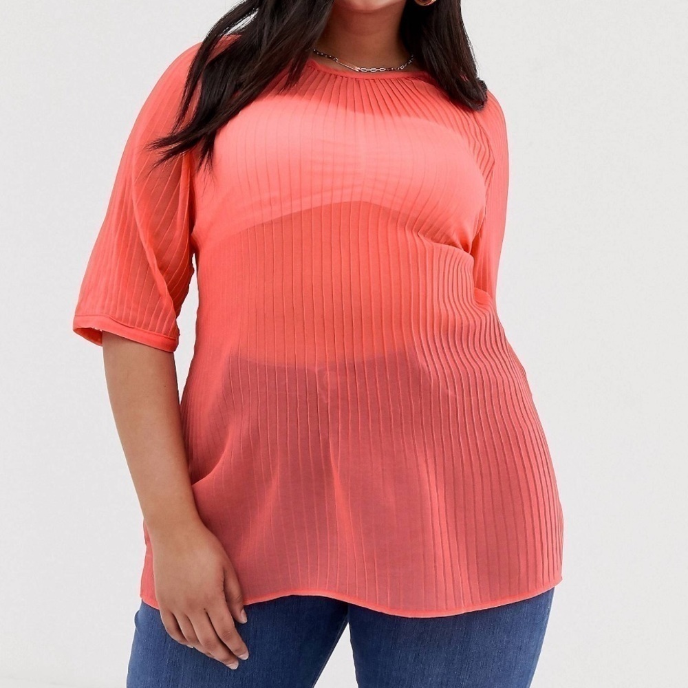 ASOS curve River Island plisse blouse 16
